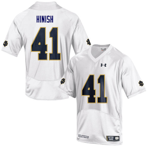 Men #41 Kurt Hinish Notre Dame Fighting Irish College Football Jerseys Sale-White